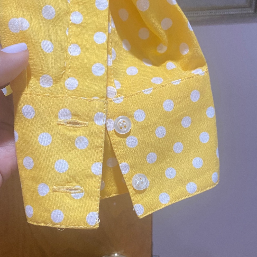 H&M Yellow and White Polka Dot Men's Shirt - Picture 4 of 4